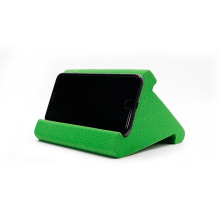 Triangle Flocked mobile phone Pillow Holder Stand Green Stylish sponge Wedge Pillow Angled Cushion for PC Tablet mobile phone
